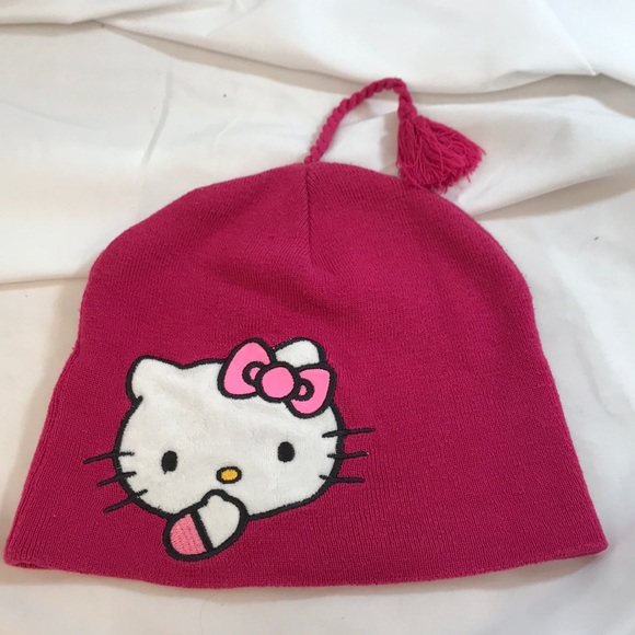 Hello Kitty Other - Hello Kitty Pink Hat Beanie With Top Tassel